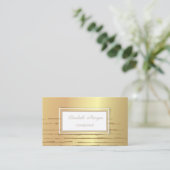 Moderne Berufliche, stilvolle Gold Glitzer Streife Visitenkarte (Stehend Vorderseite)