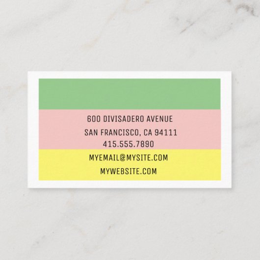 Moderne Berufliche Streifen Visitenkarte (Rückseite)