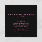 Moderne Berufliche Stylist Chic Kupfer Rose Gold Quadratische Visitenkarte (Rückseite)