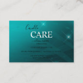 Moderne Berufliche Türkiskerzenpflege Visitenkarte (Rückseite)