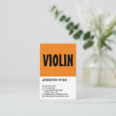 Moderne, Berufliche Violinistenkarte Visitenkarte (Stehend Vorderseite)