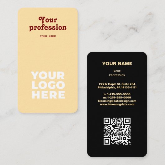 Moderne Berufliche Visitenkarte für Unternehmer (Vorne/Hinten)
