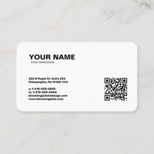 Moderne Berufliche Visitenkarte für Unternehmer (Rückseite)