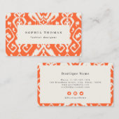 Moderne berufliche Visitenkarte Ikat Orange (Vorne/Hinten)