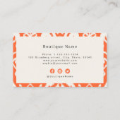 Moderne berufliche Visitenkarte Ikat Orange (Rückseite)