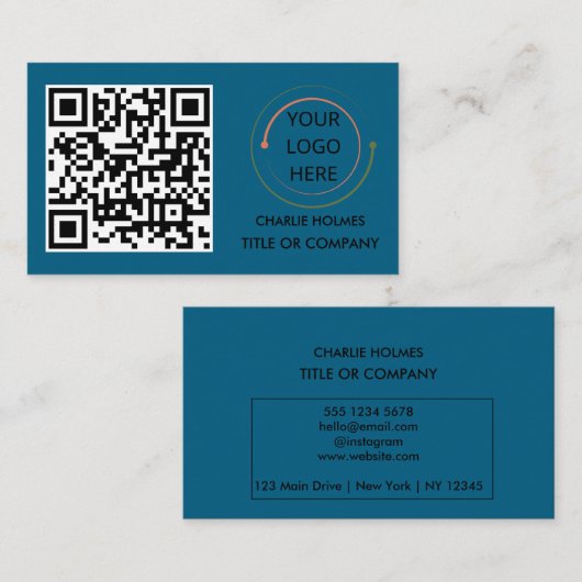 Moderne Berufliche Visitenkarte mit QR-Code (Vorne/Hinten)