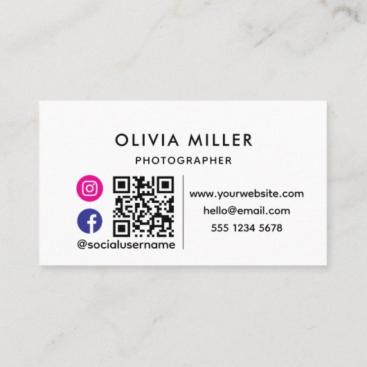 Moderne Berufliche Visitenkarte mit QR-Code (Rückseite)