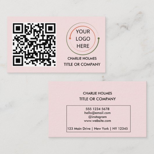 Moderne Berufliche Visitenkarte mit QR-Code (Vorne/Hinten)