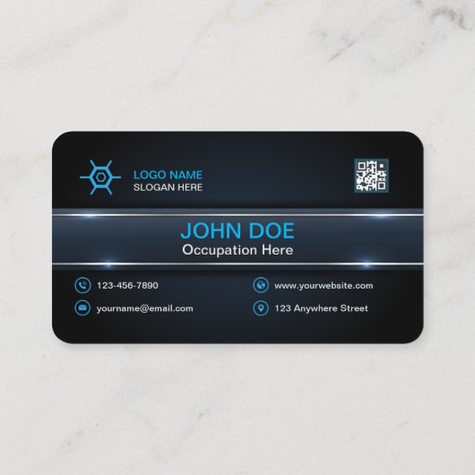 Moderne Berufliche Visitenkarte mit QR-Code (Rückseite)