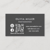 Moderne Berufliche Visitenkarte mit QR-Code (Rückseite)