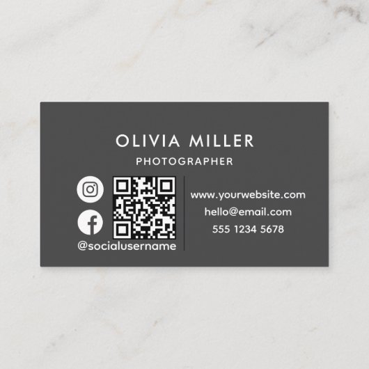 Moderne Berufliche Visitenkarte mit QR-Code (Rückseite)