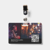 Moderne Berufliche Visitenkarte mit QR Code ID Ausweis (Vorderseite mit Clip)