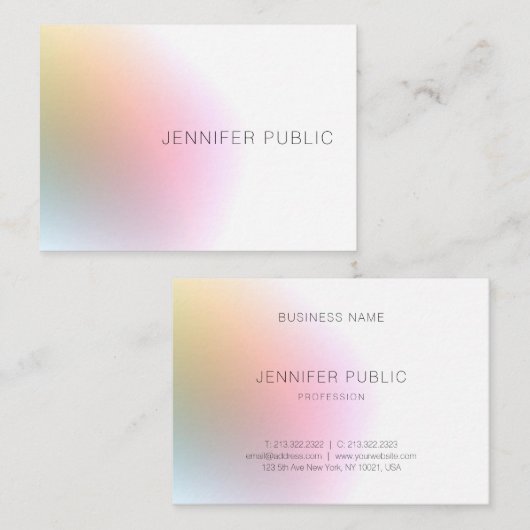 Moderne Berufliche Vorlage Elegant Visitenkarte (Vorne/Hinten)