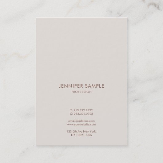 Moderne Berufliche Vorlage Elegantes Skript Einfac Visitenkarte (Rückseite)