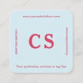 Moderne Berufliche Vorlage rosa und hellblau Quadratische Visitenkarte (Vorderseite)