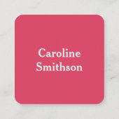 Moderne Berufliche Vorlage rosa und hellblau Quadratische Visitenkarte (Rückseite)