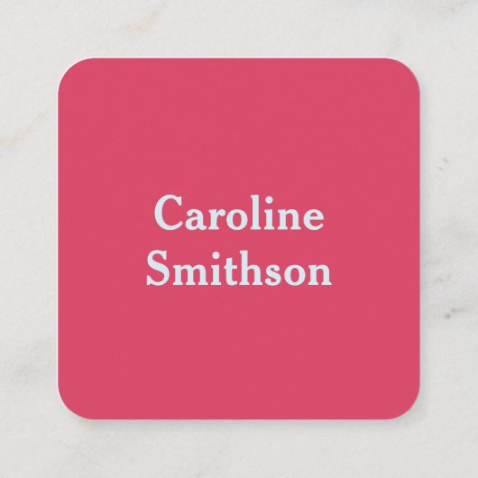 Moderne Berufliche Vorlage rosa und hellblau Quadratische Visitenkarte (Rückseite)