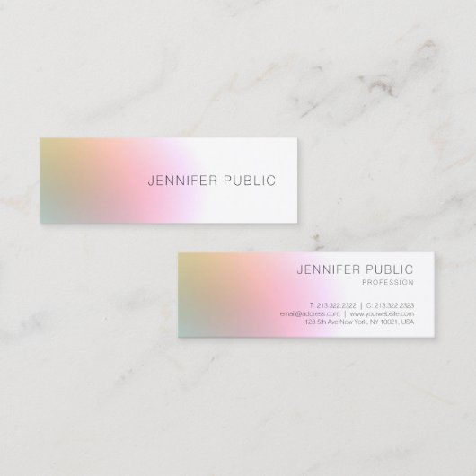 Moderne Berufliche Vorlage Trendfarben Mini Visitenkarte (Vorne/Hinten)