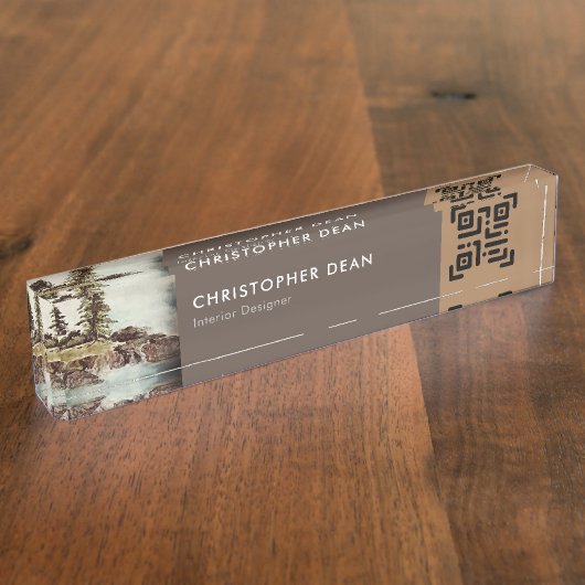 Moderne Berufliche Wasserfarbe Tahoe Gemälde am Se Namensplakette (Seite)