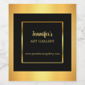 Moderne berufliche Werbeaktion in Schwarz und Gold Weinetikett (Einzelnes Label)