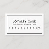Moderne Berufliche White Loyalty Card Treuekarte (Vorderseite)