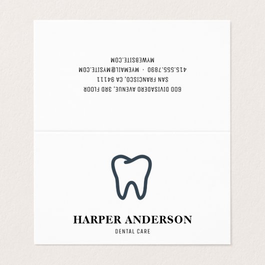 Moderne Berufliche Zahnmedizin Visitenkarten (Außenseite Aufgefaltet)