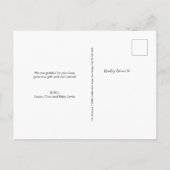 Moderne Beschriftung Kinderdusche für Neugeborene  Postkarte (Rückseite)