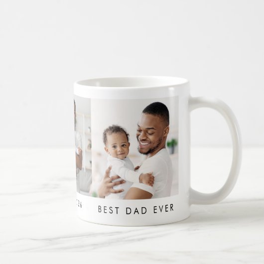 Moderne Best Dad Ever 3 Foto Kaffeetasse (Rechts)
