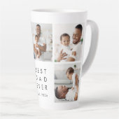 Moderne Best Dad Ever 5 Foto Latte Tasse (Rechte Ecke)