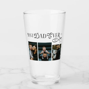 Moderne Best Dad Ever Foto Herz Vatertag Geschenke Glas