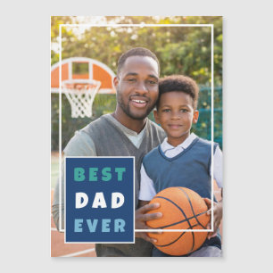 Moderne Best Dad Ever Foto-Kollage Vatertag  Magnetkarte