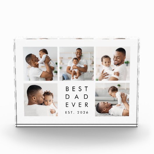 Moderne Best Dad Ever Fotocollage Fotoblock (Vorderseite)