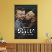 Moderne Best Daddy Ever Foto Personalized Leinwand (Insitu (Wohnzimmer))