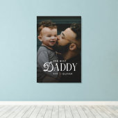 Moderne Best Daddy Ever Foto Personalized Leinwand (Insitu (Holzboden))