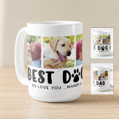 Moderne BEST DOG VATER 4 FotoCollage Paw Print Kaffeetasse