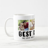 Moderne BEST DOG VATER Paw Print FotoCollage Kaffeetasse (Links)