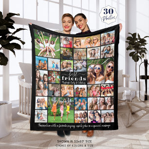 Moderne BEST FREUNDE 30 FotoCollage Personalisiert Fleecedecke