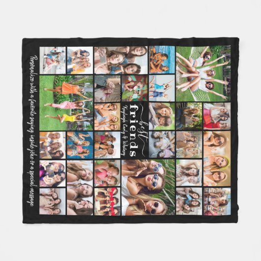 Moderne BEST FREUNDE 30 FotoCollage Personalisiert Fleecedecke (Vorderseite (Horizontal))
