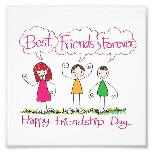 Moderne BEST FREUNDE FÜR 1 Foto Collage Plaque (Vorne)