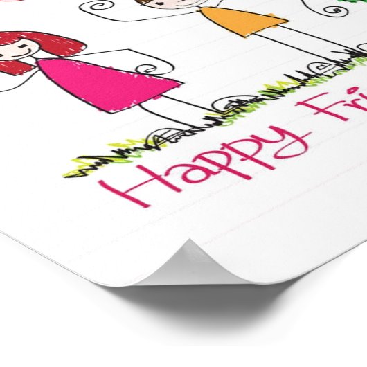 Moderne BEST FREUNDE FÜR 1 Foto Collage Plaque Poster (Ecke)