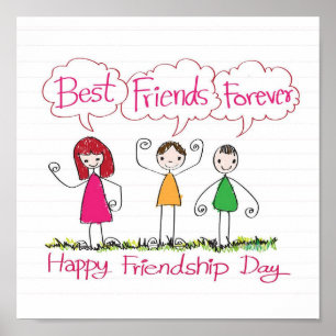 Moderne BEST FREUNDE FÜR 1 Foto Collage Plaque Poster