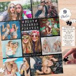 Moderne BEST FREUNDE FÜR 9 Foto Collage Black Puzzle<br><div class="desc">Erstellen Sie ein Foto-Gedächtnispuzzle mit einer Collage von 9 Ihrer Lieblingsfotos von Ihnen und Ihrem Geschmack in Ihrer Wahl der Hintergrundfarbe als ein unvergessliches, bedeutsames Sake-Geschenk für Ihre BESTE FREUNDIN. TITEL ÄNDERUNG: Der einfache, klassische Titel BEST FRIENDS FOREVER kann geändert werden und Sie können Ihren Namen oder eine persönliche Nachricht...</div>