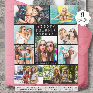 Moderne BEST FREUNDE FÜR 9 Foto Collage Names Fleecedecke