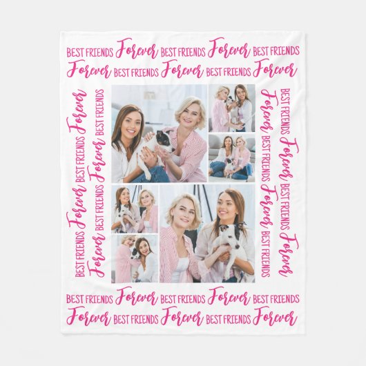 Moderne BEST FREUNDE FÜR Custom 6 Foto Fleecedecke (Vorderseite)