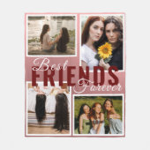 Moderne BEST FREUNDE FÜR FOREVER Foto Collage Pink Fleecedecke (Vorderseite)