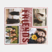 Moderne BEST FREUNDE FÜR FOREVER Foto Collage Pink Fleecedecke (Vorderseite (Horizontal))