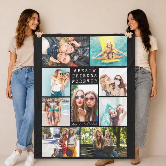 Moderne BEST FREUNDE FÜR Foto Collage Names Fleecedecke