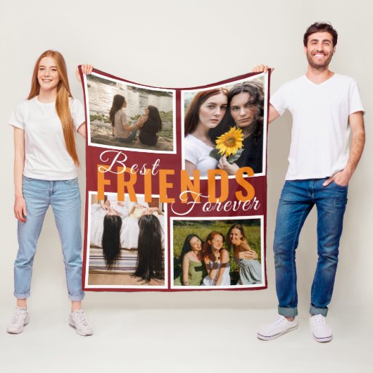 Moderne BEST FREUNDE FÜR Foto Collage Red Fleecedecke (Beispiel)