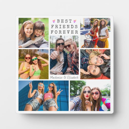 Moderne BEST FREUNDE FÜR ÜBER 7 FotoCollage Fotoplatte (Vorderseite)