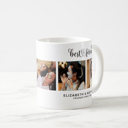 Moderne Best Friend BESTE FREUNDIN Besties 5 Foto Kaffeetasse (VorderseiteRechts)